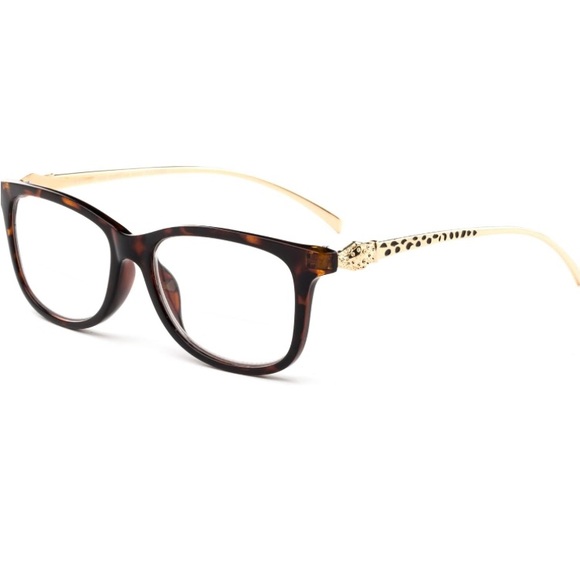 NWOT NEWBEE TORTOISE CAT EYE BIFOCAL READING GLASSES WITH DESIGN ARMS - Picture 3 of 9